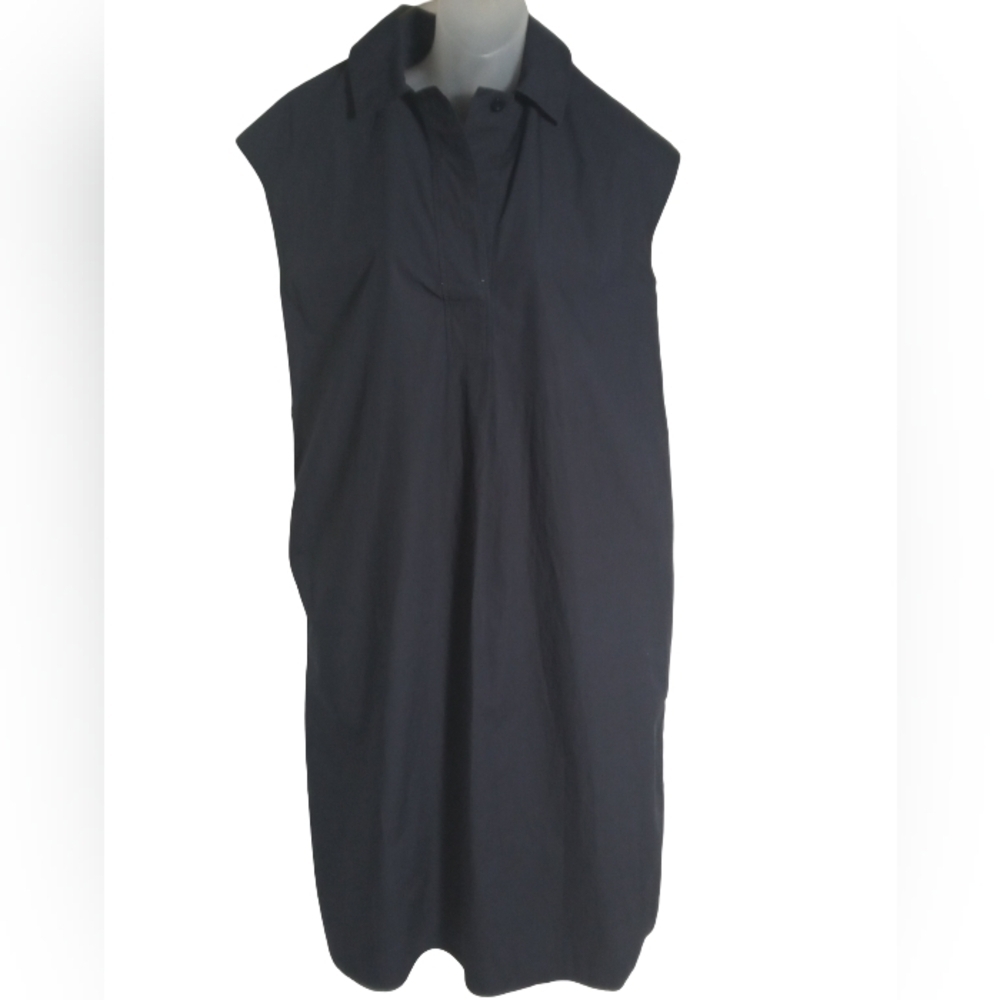 COS Women’s Blue Boxy Utility Midi Shirt Dress Pockets Belted Casual Sz 4